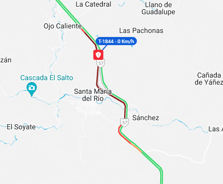 aleaxion_mx's tweet photo. Buenas tardes @CAPUFE @GN_Carreteras @CNAC_GN tendran algún reporte de incidente a la altura de Santa María Del Rio dirección de Norte a Sur carretera S.L.P. - Qro...?? esta detenido el trafico, comparto coordenadas: 21.81113,-100.73049 gracias por el apoyo, saludos... https://t.co/lhQYbK4U38