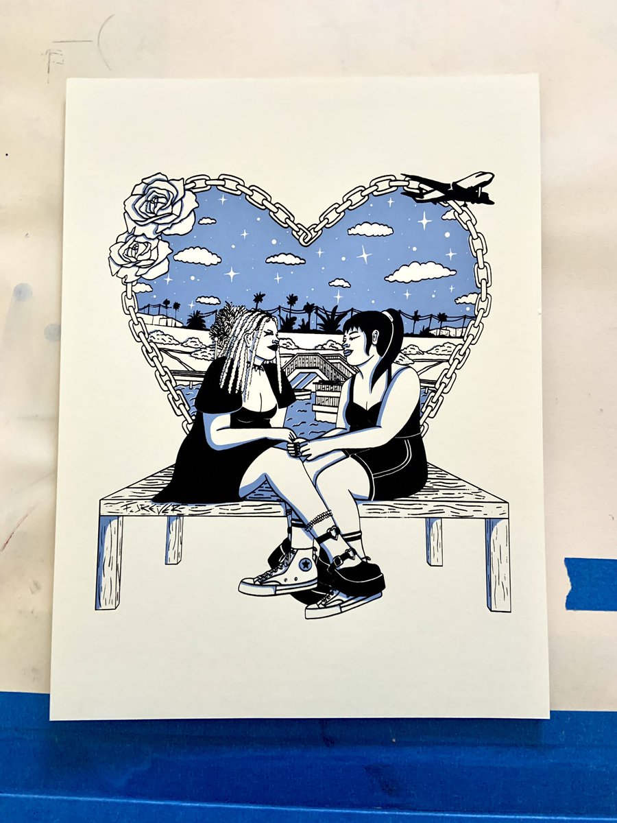 laschicaspelig's tweet photo. Celebrating queer love everyday 😤🫶🏻 #printmaker #printmaking #screenprint #screenprinter #screenprinted #print https://t.co/gAeT5ZKOM7