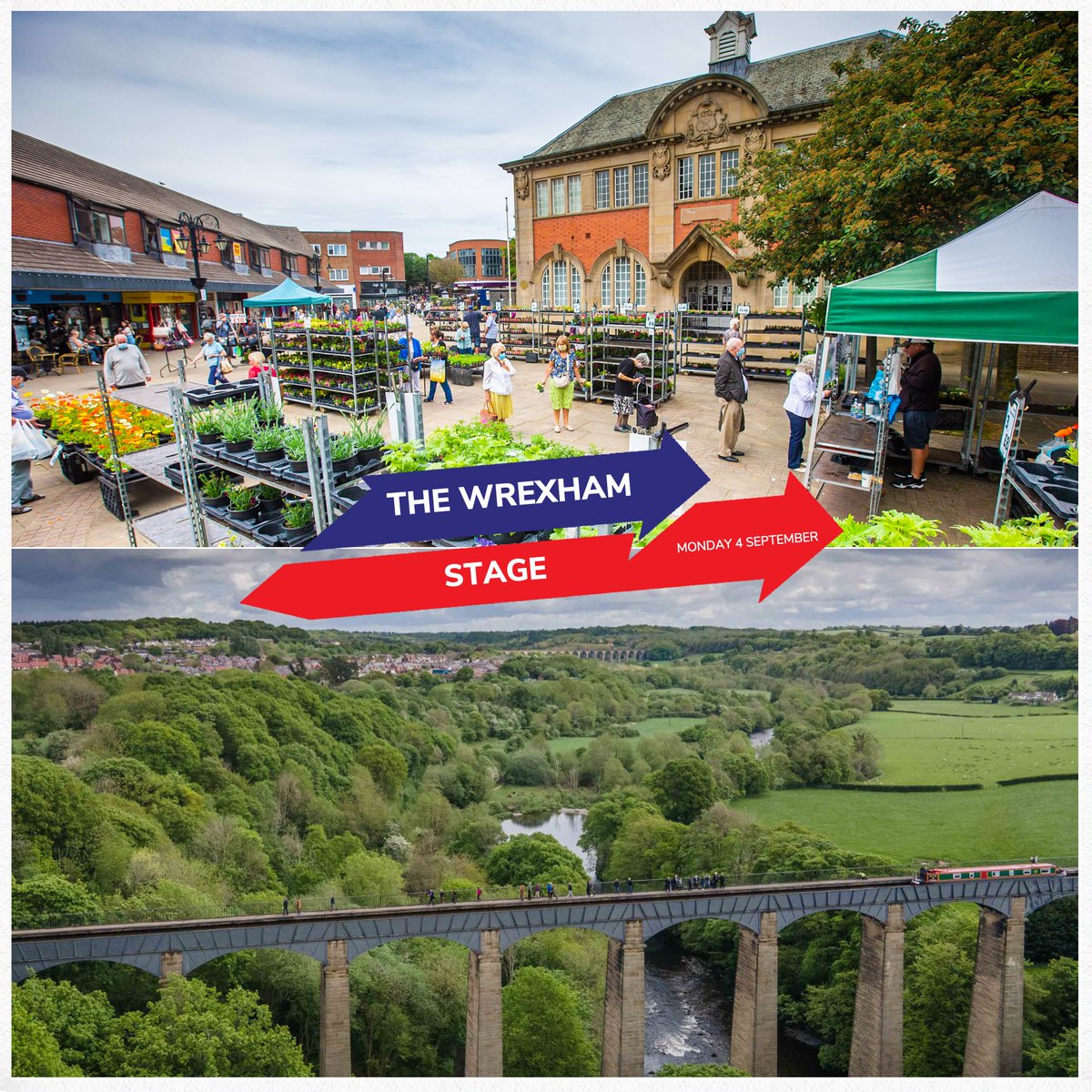 Welcome to Wrexham 🏴󠁧󠁢󠁷󠁬󠁳󠁿

🏁 109.9km
⏰ 11:45am start / 2:37pm finish
📺 ITV4 (UK) / Eurosport/GCN (RoW)

#TourOfBritain 🔴🔵⚪ #TaithBrydain