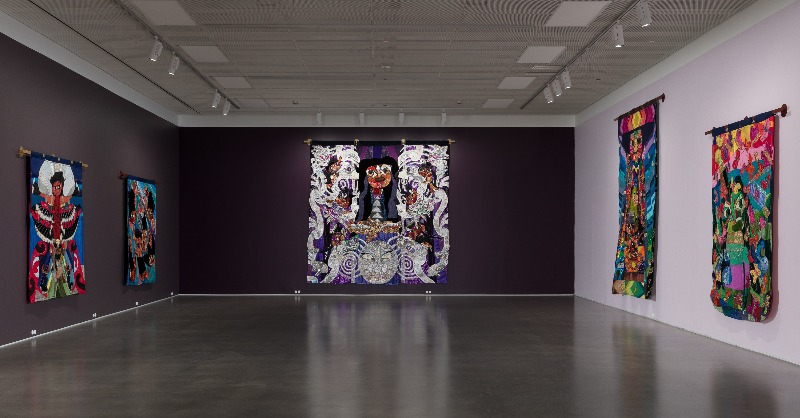 ContemporaryHum's tweet image. ✧ LILLESTRØM, NORWAY ✧

From 19 Aug—24 Sept 2023, #NitjaCentreforContemporaryArt presents ‘Te Whare Pora: A Sacred Space’, a series of bold quilts by artist Maungarongo (Ron) Te Kawa (Ngāti Porou). 

'Te Whare Pora' will open at #SámiDáiddaguovddáš from Oct 2023—Jan 2024.