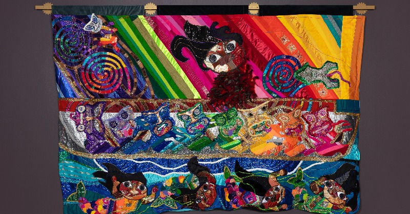 ContemporaryHum's tweet image. ✧ LILLESTRØM, NORWAY ✧

From 19 Aug—24 Sept 2023, #NitjaCentreforContemporaryArt presents ‘Te Whare Pora: A Sacred Space’, a series of bold quilts by artist Maungarongo (Ron) Te Kawa (Ngāti Porou). 

'Te Whare Pora' will open at #SámiDáiddaguovddáš from Oct 2023—Jan 2024.