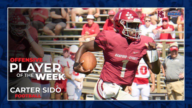 Congratulations to Bojangles Athlete, Carter Sido on being chosen as Offensive Player of the Week!!
