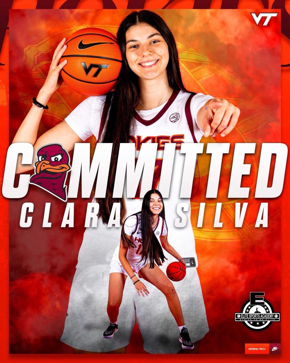 EliteSportsESP's tweet photo. ⚫️⚪️ @claravfsilva se compromete con @HokiesWBB 🔴⚪️
⛹🏻♀️ Talento generacional para las actuales semifinalistas de @MarchMadnessWBB
🎓 #2024class
🏀 Jugará la @theACC
🔝Muchísimas Felicidades 🔝
#ifyoucandreamityoucandoit
#EliteMethod https://t.co/CskAwVhcBv