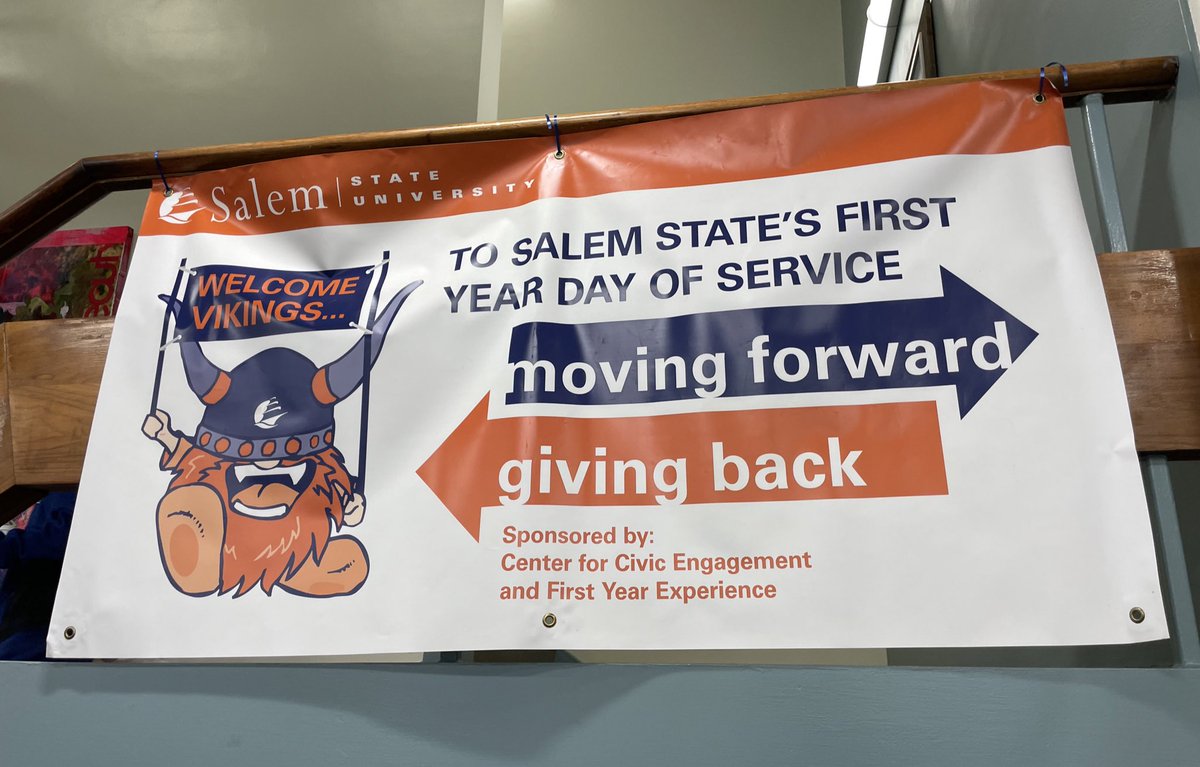 dspangallo's tweet photo. Friday I had the pleasure to welcome over 160 first-year @SalemState students on behalf of the City of #SalemMA for @SalemStateCCE annual Day of Service. Over the years, Vikings have used the day to make a positive difference in the community we all share. Thank you! #ssuservice https://t.co/JKcmSu1dD3