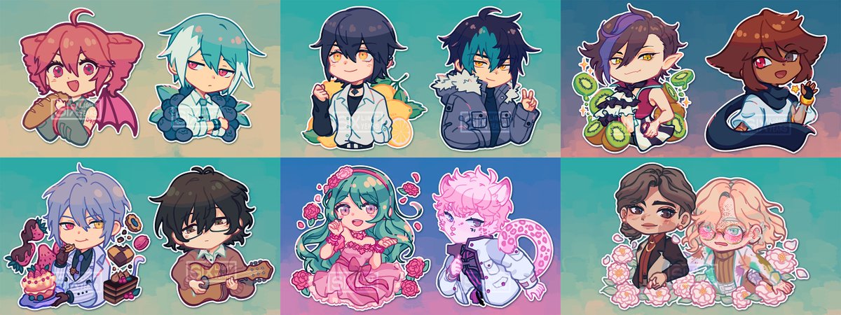 seventhtune's tweet photo. little collection of the chibis i drew this year! it was a lot of fun, hope i can do them again soon💕 https://t.co/obl0nTq4rH