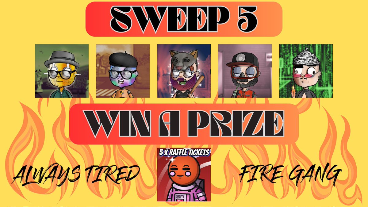 AWT_FireGang's tweet image. 🔥SWEEP🔥

Great sweep of 5 @alwaystirednfts from @BLAZIN_PANDUH (@SSRaffles) earning a spin on our Wheel of Prizes!! You've got yourself 5 X @SpaceRiders_NFT #7631 Raffle tickets!

Congratulations!!
#TiredAF 
#SleepyHeads 
#FireAF