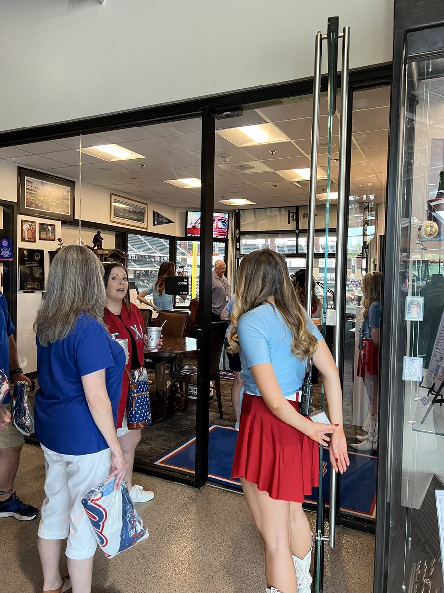 Hat tip to the legendary <a href="/Rangers/">Texas Rangers</a> #PAAnnouncer Chuck Morgan aka <a href="/TEXPAMAN/">Chuck Morgan</a>. He graciously visits with every fan who stands in line outside his “office” during pre-game. It was great to see/hear you at work today, sir!