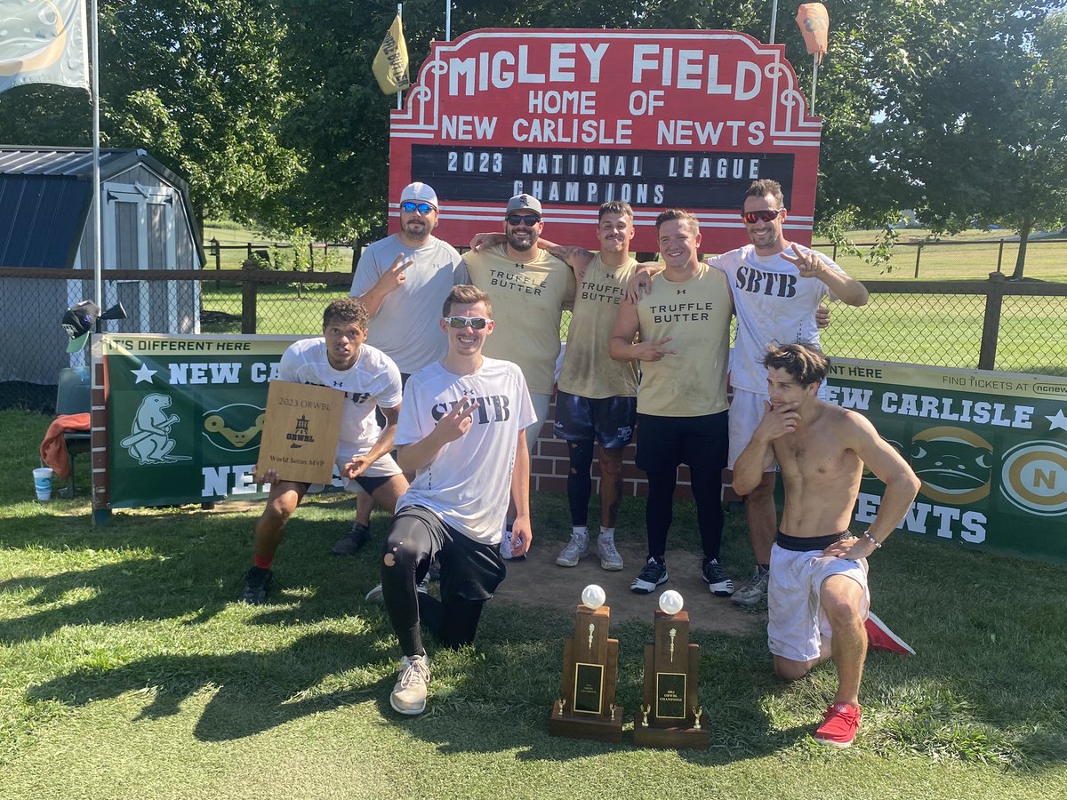 ORWBL (@orwbl) on Twitter photo Congratulations to <a href="/SBTBwiffle/">South Bend Truffle Butter</a> as they win their 2nd consecutive ORWBL World Series title! The South Bend Truffle Butter go back to back after taking down the New Carlisle Newts, 8-5 in Game 7 of the 2023 World Series!
Amazing World Series by both teams! Congratulations to <a href="/SBTBwiffle/">South Bend Truffle Butter</a> as they win their 2nd consecutive ORWBL World Series title! The South Bend Truffle Butter go back to back after taking down the New Carlisle Newts, 8-5 in Game 7 of the 2023 World Series!
Amazing World Series by both teams!