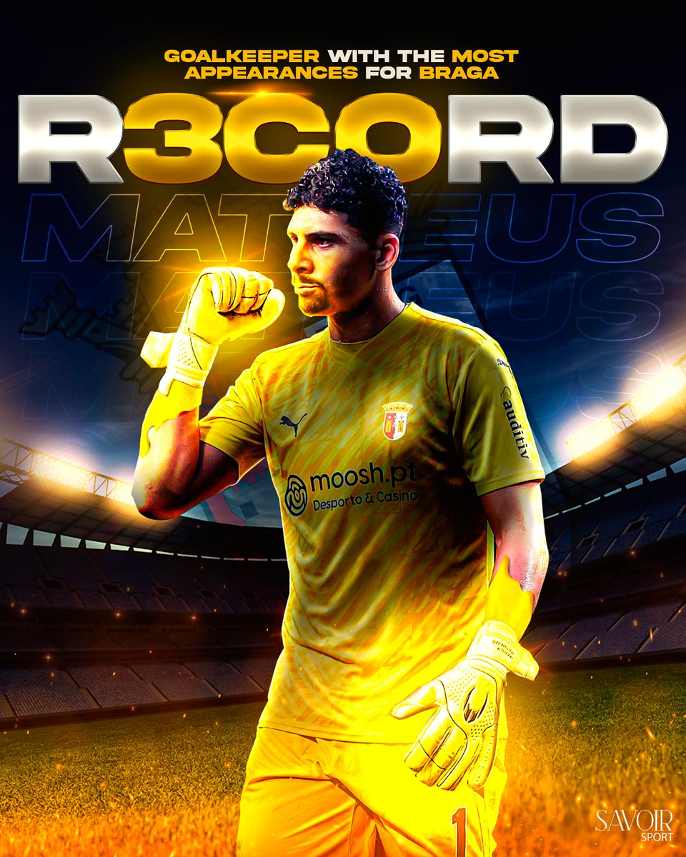 SportSavoir's tweet image. O nosso Matheus é, a partir de hoje, o guarda-redes com mais jogos disputados pelo @SCBraga, e o primeiro de sempre a alcançar a marca dos 300 jogos com a camisola do clube.

Parabéns, MURALHA! 👏👏

#SavoirSport #SavoirPortugal #Matheus #R3CORD