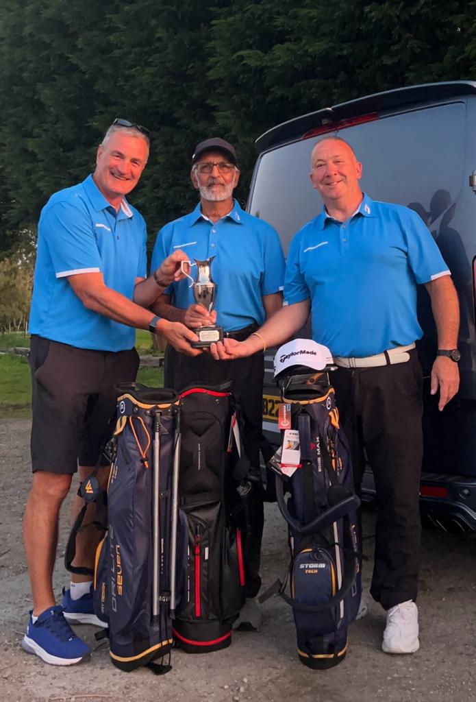 Been a good weekend with @barneybarwood, Mr T, and @Bowden59Peter supporting @SticknStep1 @runcorngolfclub .... looking good in our @DRUIDSGOLF tees .... 2nd win of the weekend 🏆🏆