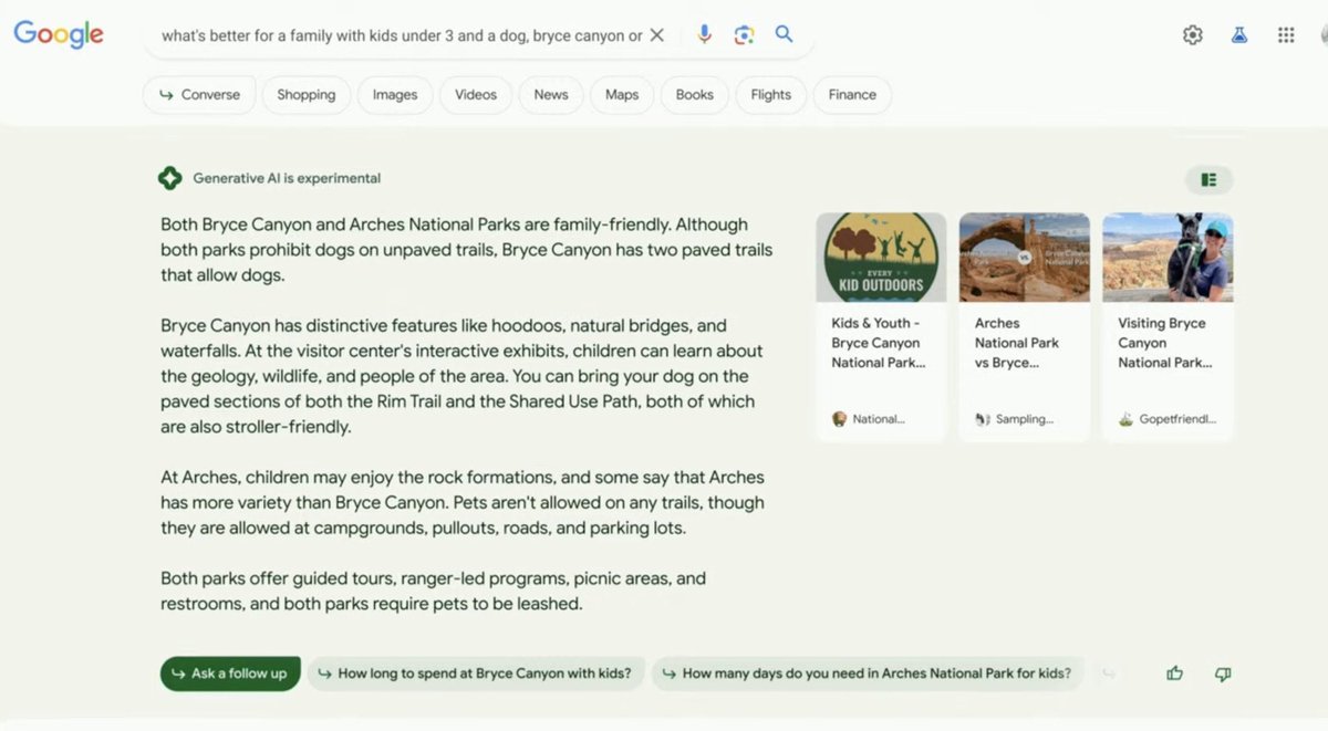 NicholasTaylr's tweet photo. SEO is about to change forever.

Above the fold in Google search results will be completely filled by generative AI result. https://t.co/vvlt6F78Cl