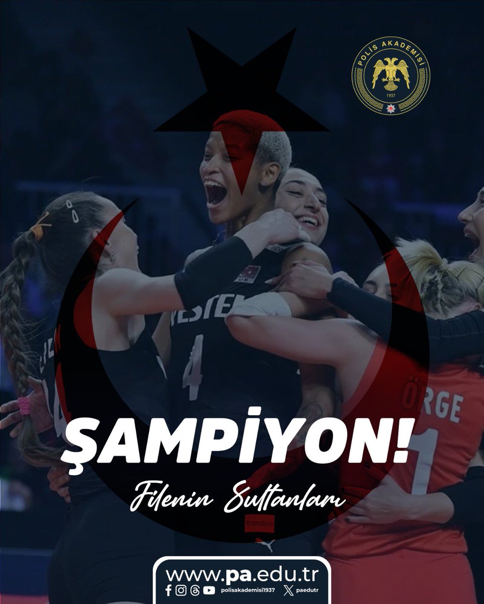 🏆 ŞAMPİYONUZ! 🇹🇷

#FileninSultanları 2023 CEV Avrupa Voleybol Şampiyonası final maçında Sırbistan’ı mağlup ederek şampiyon oldu ! 🔥

Tebrikler #FileninSultanları 👏🏼🇹🇷
#EuroVolley2023