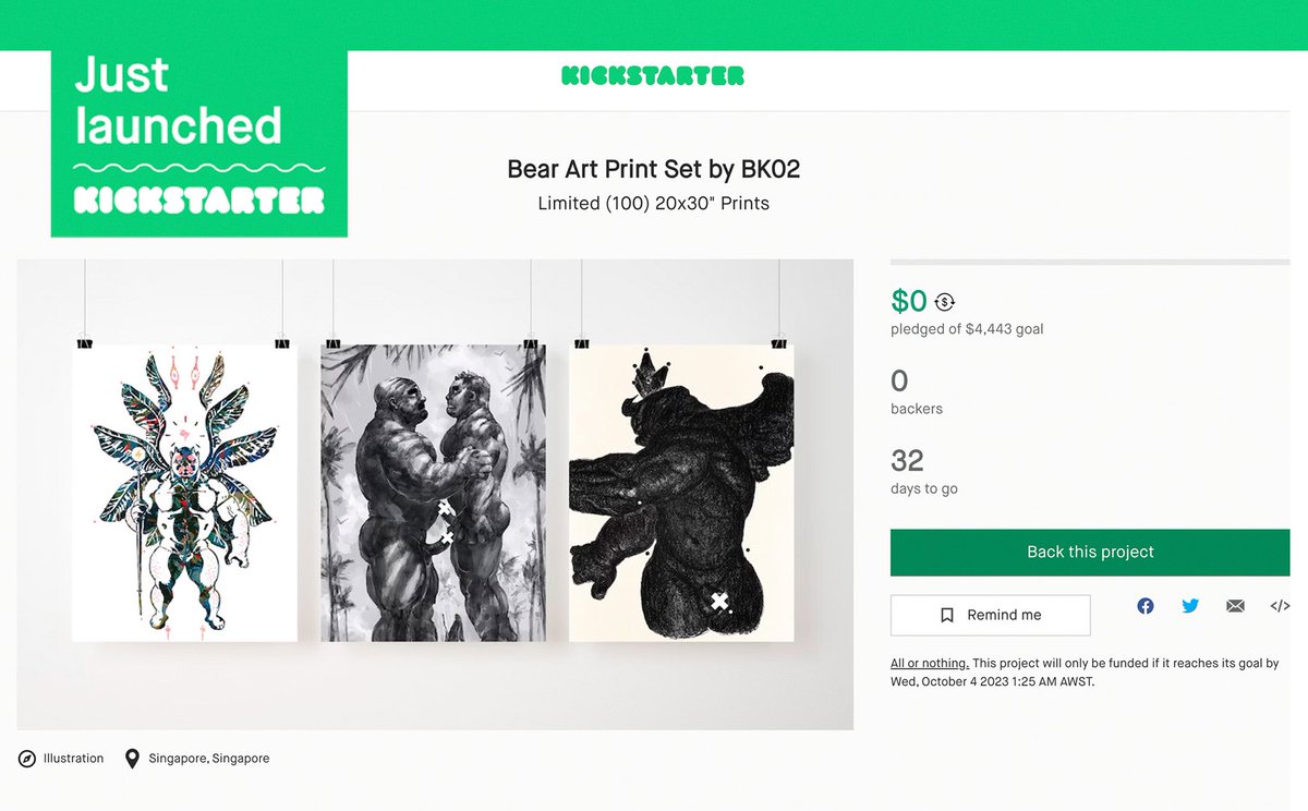 bkzerotwo's tweet photo. 30 days to go, help me reach my goal if u’re love Bear Art poster Prints! 🐻💫
https://t.co/WQSwE0MROv https://t.co/MztXgG5Fjn