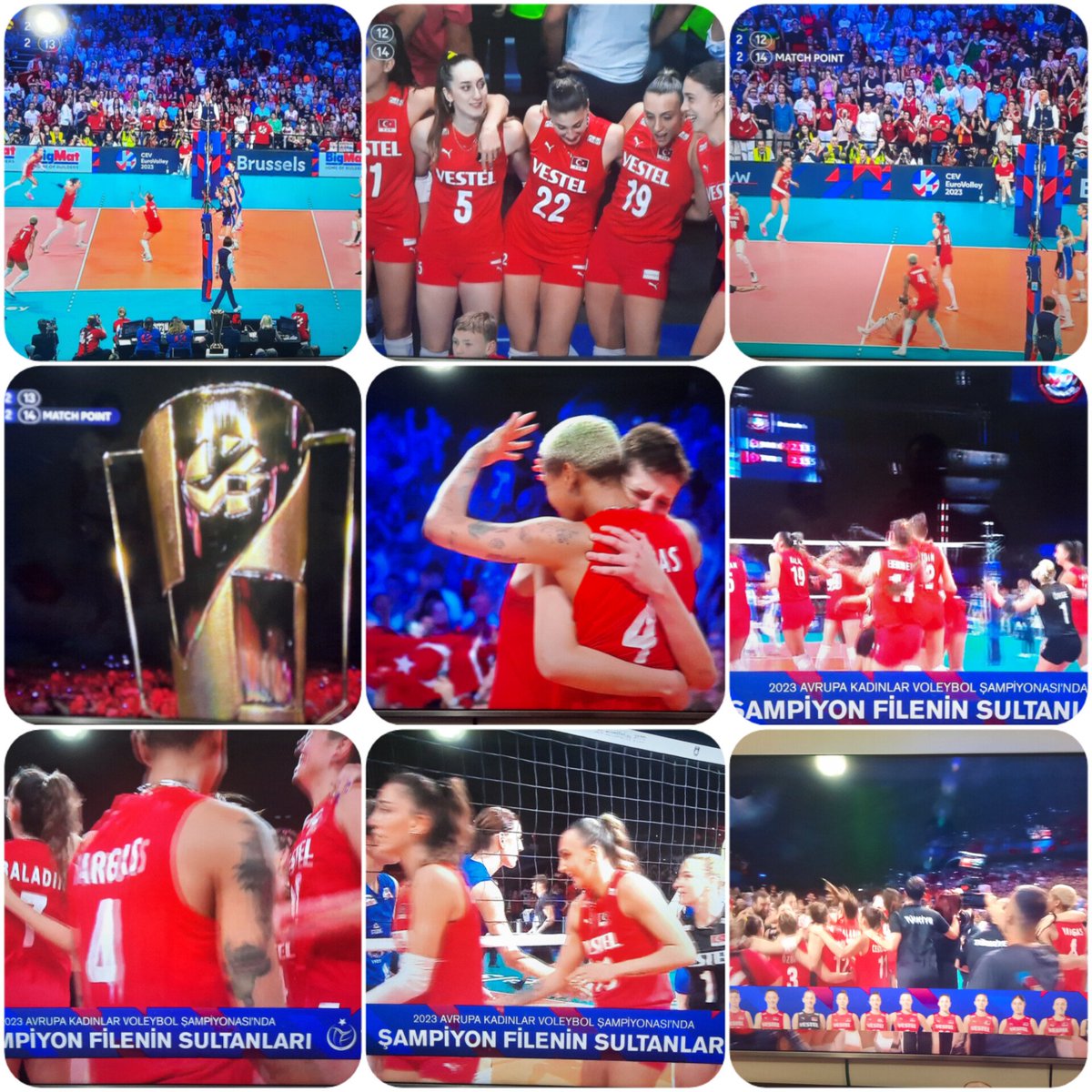 TÜRK MİLLETİNİN BÜYÜK MİLLET OLDUĞUNU TÜM DÜNYAYA BİR KEZ DAHA HATIRLATTINIZ.
CUMHURİYETİN 100. YILINA EN ÇOK SİZ YAKIŞTINIZ.TÜRKİYE CUMHURİYET TARİHİNİN EN BÜYÜK KADIN HAREKETİ SİZSİNİZ.Tebrikler ÇAĞDAŞ Türk Kadınlarına.BİZ VOLEYBOL ÜLKESİYİZ. AVRUPA ŞAMPİYONU
TÜRKİYE