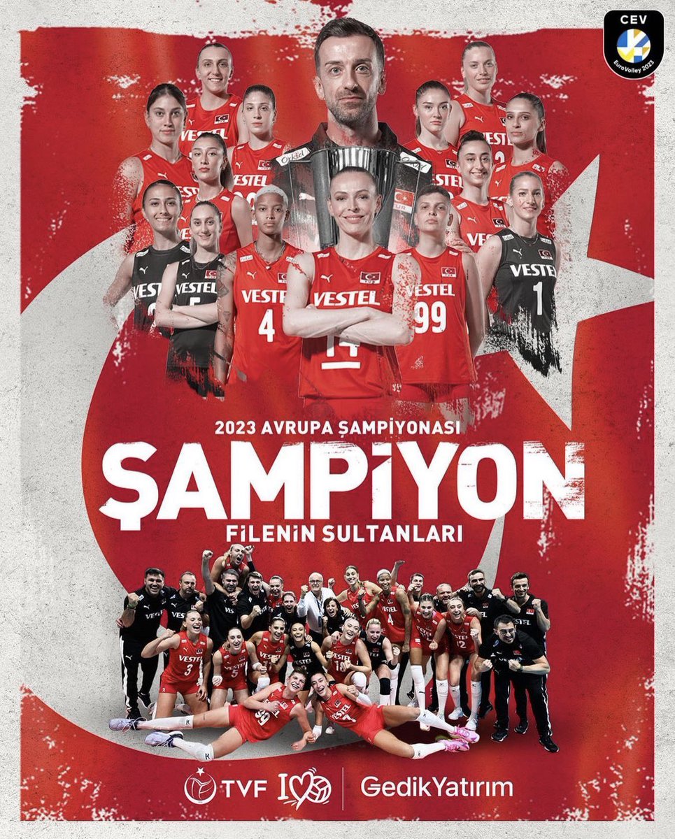 Tebrikler Filenin Sultanları ! 
Şampiyon TÜRKİYE 🇹🇷🇹🇷🇹🇷 
#EuroVolley2023 #vargas #vargasairlines