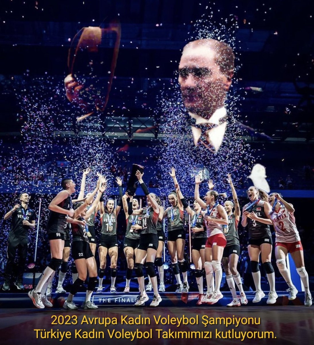 AOzciger's tweet photo. 2023 Avrupa Kadın Voleybol Şampiyonu Türkiye Kadın Voleybol Takımımızı kutluyorum. Gururluyuz. https://t.co/CBImv5qvuZ