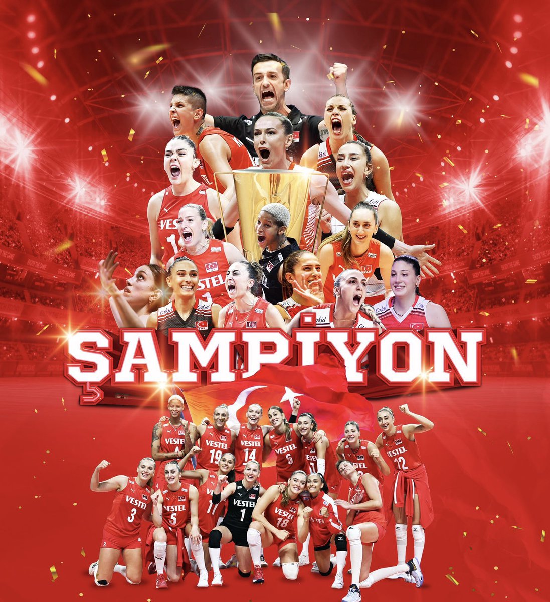 2023 CEV Avrupa Voleybol Şampiyonası’nda Sırbistan’ı mağlup ederek şampiyonluğa ulaşan A Milli Kadın Voleybol Takımımızı yürekten kutluyorum. #FileninSultanları