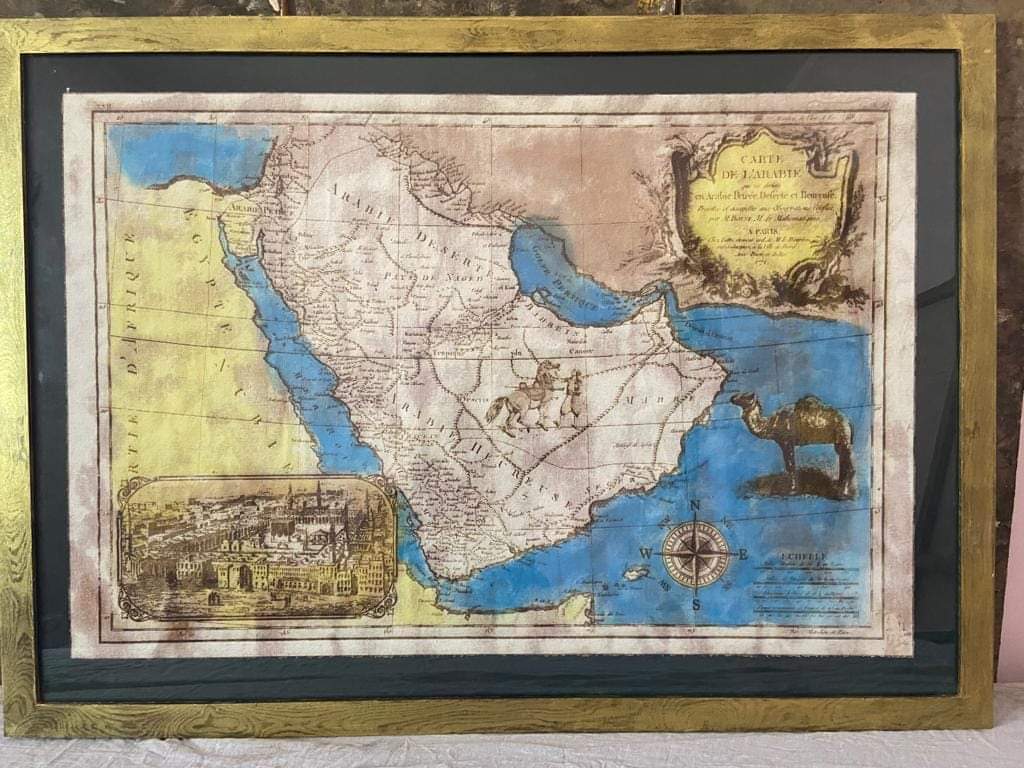 #صفقات_الشباب_ياوزاره خريطة الجزيرة العربية وبلاد الحجاز قبل تأسيس المملكة مقاس خارجى ١١٠*٨٠ سم تواصل خاص - ملاحظة : الخريطة حديثة وليست أثرا ..