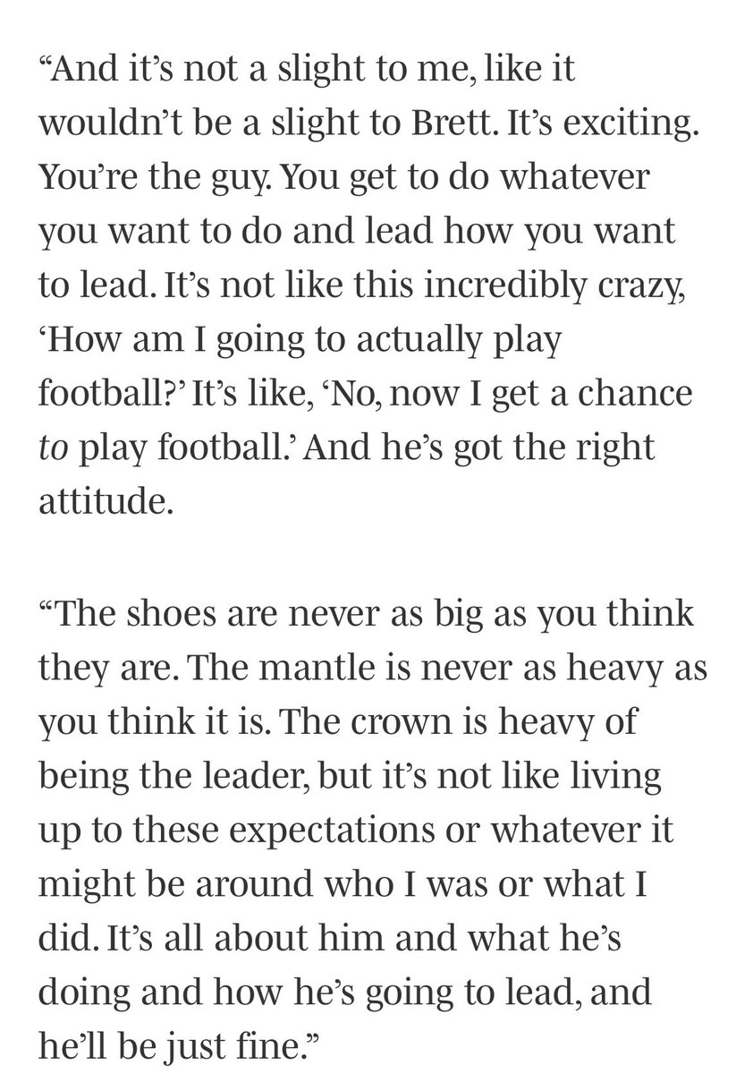 mjhurleytdt's tweet photo. Aaron Rodgers spoke to @BillHuberNFL about what Jordan Love is going through right now, and his response was amazing. 

“The shoes are never as big as you think they are,” said Rodgers. #Packers https://t.co/2ysp6zNZbp