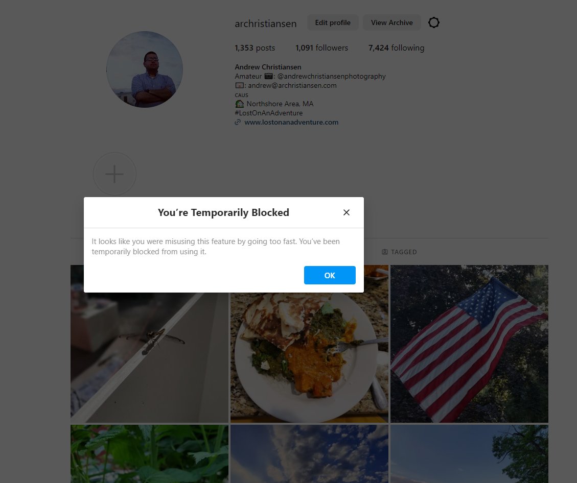_archristiansen's tweet image. @instagram @InstagramComms quick question, why over the last 16 hours or so am I seeing this message pop up... any time I&apos;m on IG today, this pops up every 30 seconds or so... what is going on??? I&apos;m not doing anything out of the ordinary... very puzzled. #InstagramIssues