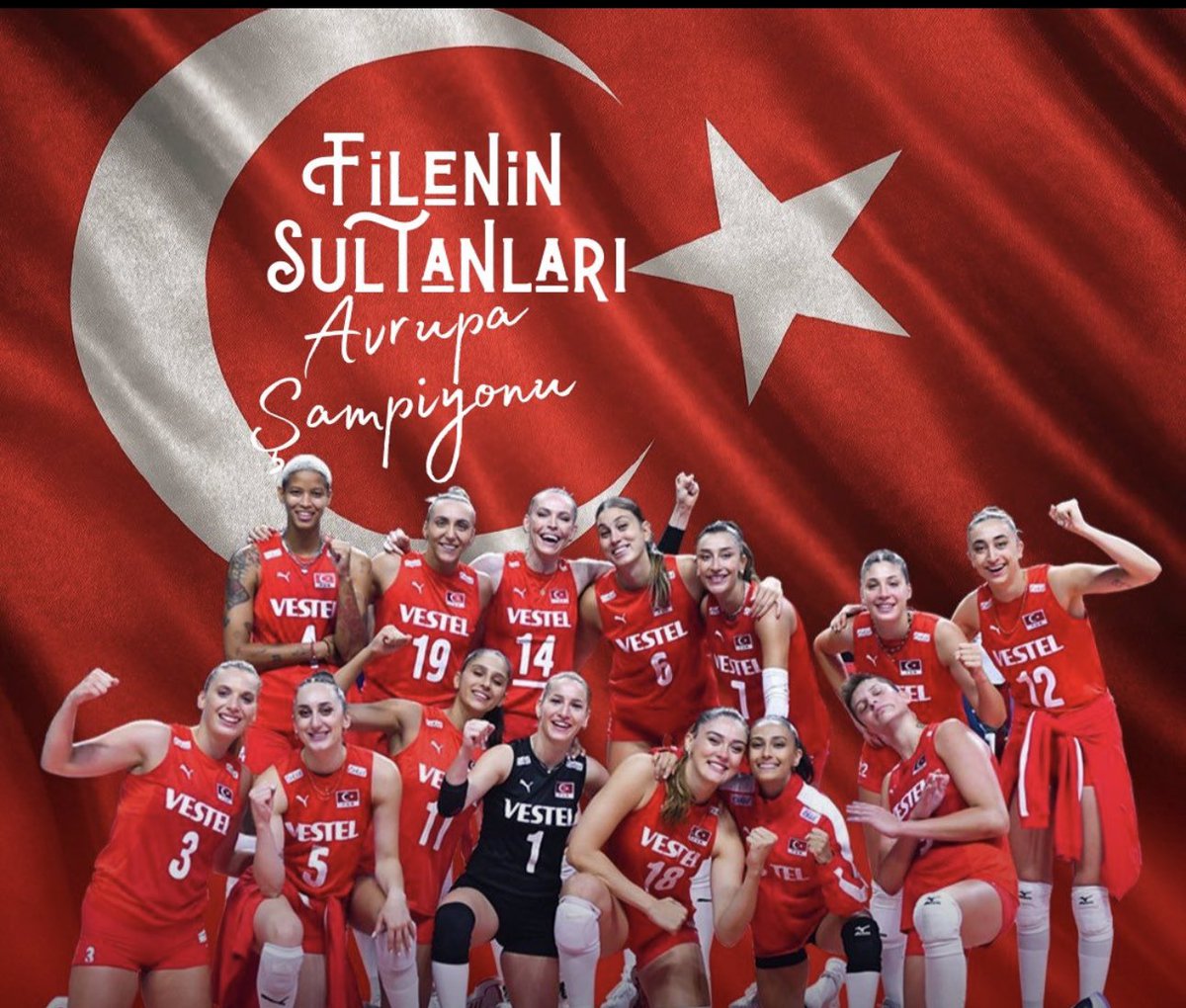 Avrupa Şampiyonuyuz.

CEV 2023 Avrupa Voleybol Şampiyonası final müsabakasını Sırbistan’ı  3-2 mağlup ederek Avrupa Şampiyonu olan A Milli Kadın Voleybol Takımımızı kutlarız. 
#EuroVolley2023