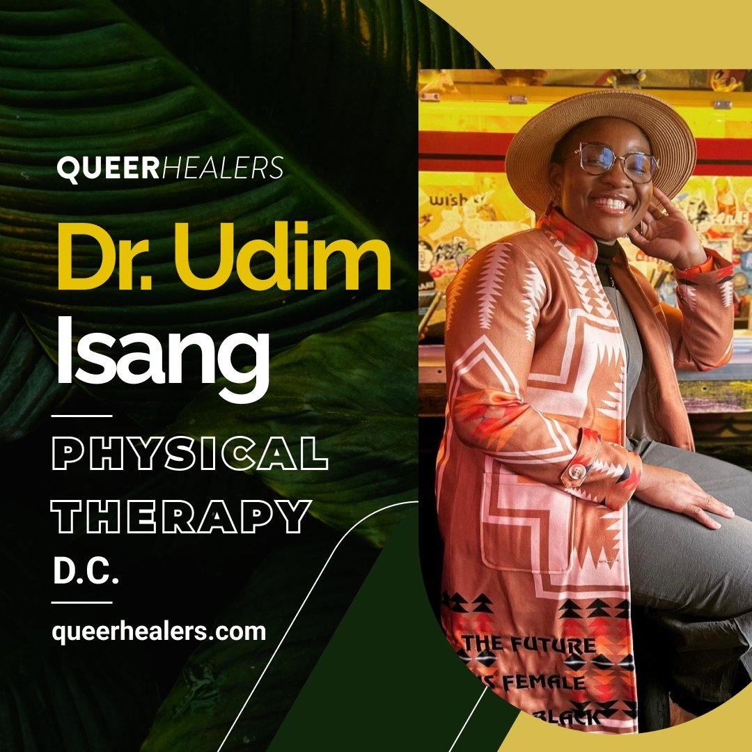 Dr. Udim Isang (she/they) #physicaltherapist w/passion for connecting mind, body &amp; spirit. This is done thru education received in traditional western medicine, #osteopathy, innate #Nigerian healing gifts passed down from her ancestors. Book: queerhealers.com/sunnytherapeut…