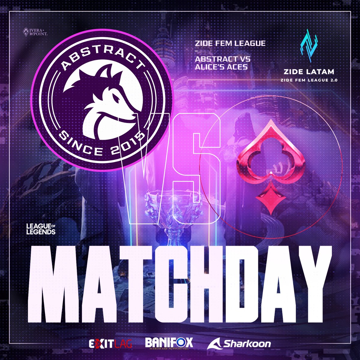 AbstractLatam's tweet image. ⚡️¡DÍA DE PARTIDO! · IT'S GAME DAY! ⚡️
Ya comienza nuestro 2do Game de @zidelatam . En esta oportunidad nos enfrentaremos a @alices_aces.  
📺 twitch.tv/zidelatam y canal 601 de @Flow_ar
#GoAbstract

@BanifoxHardware
@SharkoonUy 
@ExitLag