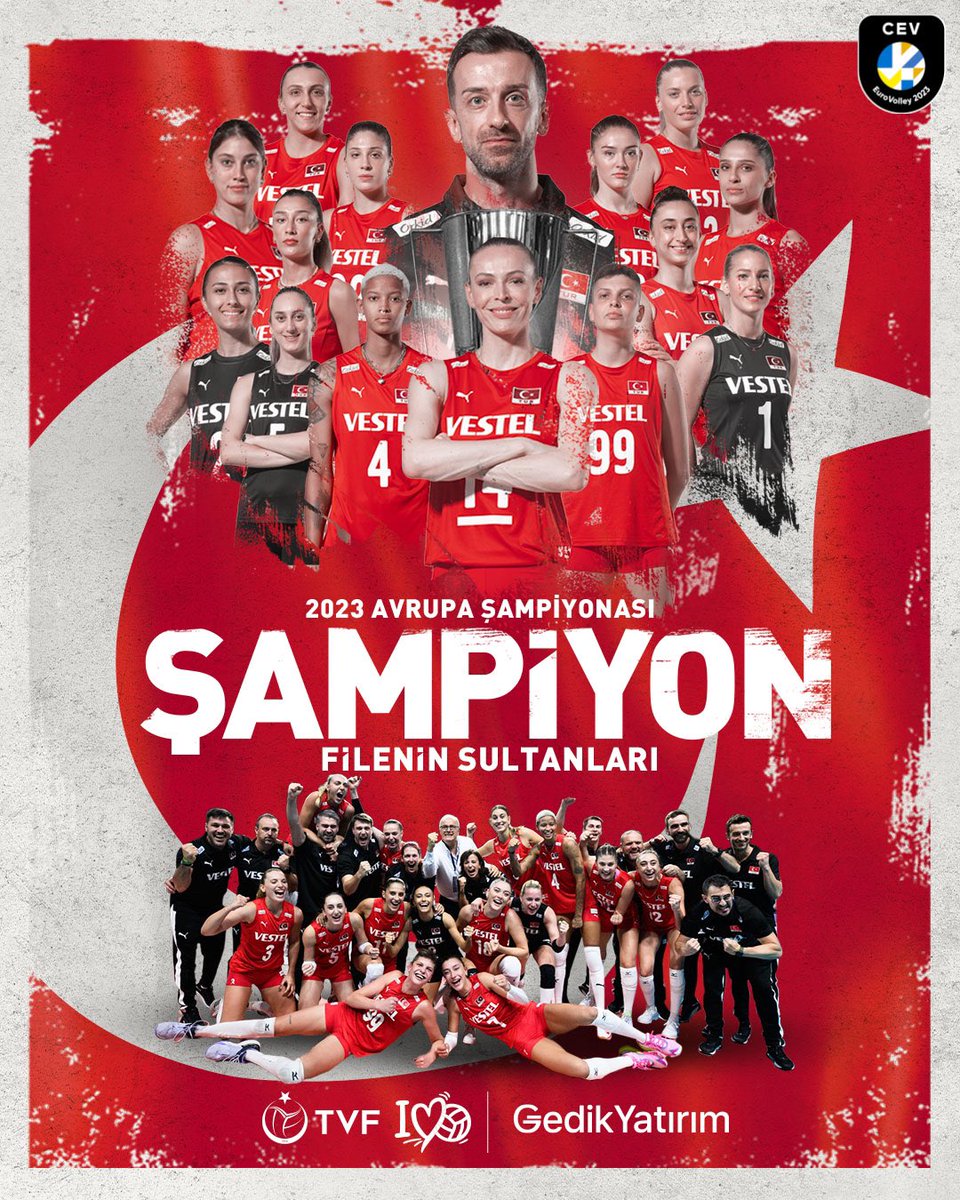 ayhansuel's tweet photo. Avrupa Şampiyonası final maçını kazanarak şampiyon olan A Millî Kadın Voleybol Takımımızı tebrik ediyorum.
#Şampiyon #FileninSultanları https://t.co/aYbm7u9SDC