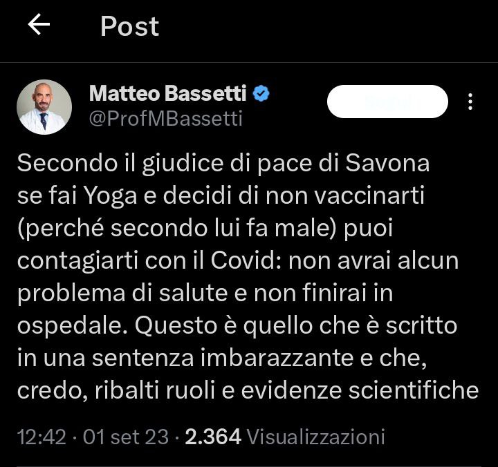 esidau's tweet photo. Le #evidenzescientifiche sono solo dati creati da multinazionali e non possono di certo essere considerati come la via, la verità e la vita.
Il ruolo della scienza non è quello di violare il rispetto della persona umana. 
👉https://t.co/P0QzqpiN2W
#dirittiumani #covid #Bassetti https://t.co/bFBa5XDHaW