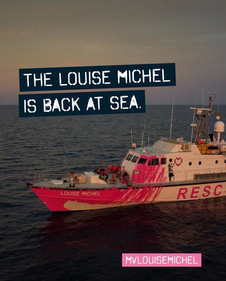 MVLouiseMichel's tweet photo. Louise Michel is operational in the SAR area again. 
Everyone has the right to safety and at no point should this involve anyone being forced to risk their lives. We will continue to stand in solidarity with people on the move until safe and legal passage is given to all. https://t.co/HHK86nc8GA