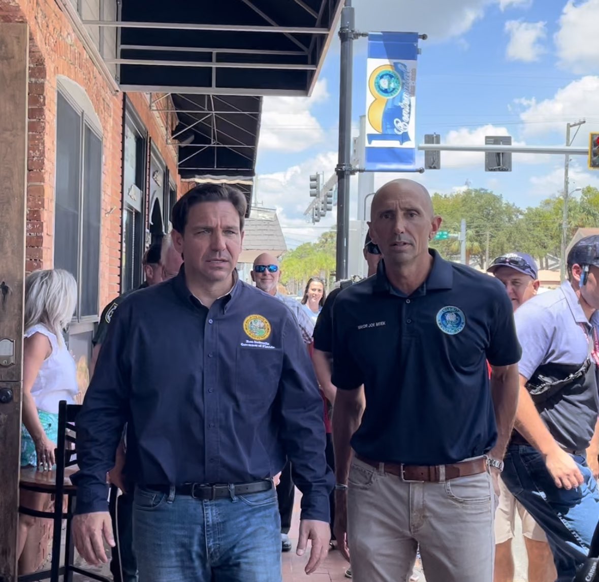 joecmeek3's tweet photo. Governor Ron DeSantis spent almost 2 hours today touring Crystal River with me. He saw and understands first hand the issues Crystal River is going through, and I’m grateful for his time and help in rebuilding our great city.  Our citizens were energized by his visit. We will be stronger than ever, let’s get to work! Thank you @GovRonDeSantis
