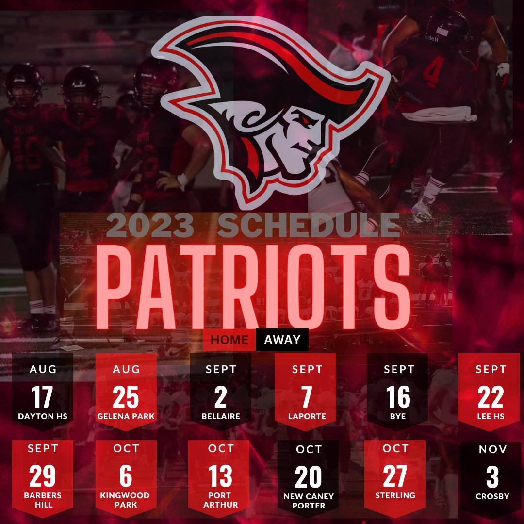 Mark your calendars GCM Family! Here is your 2023 #GCMPatriots Varsity Football schedule.