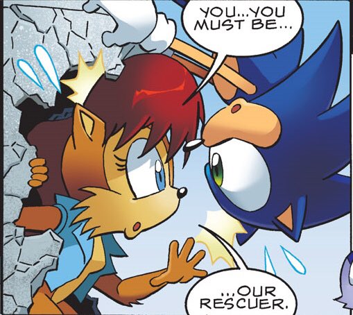 Redrew a random panel from the Archie comics for fun yippee #Sonic #sonicfanart #SonicTheHedgehog #SallyAcorn #Sonally #Archiesonic #sonicart