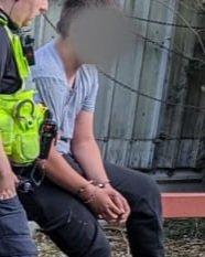 DerbysRPUBikers's tweet photo. OP, with @ErewashPolice in #ilkeston.
#nutbrook trail, Sur-Ron being ridden dangerously on trails, fails to stop for our bikes.
Pursuit follows, and rider runs out of talent before being Detained.
One in cuffs, bike seized.
Bike susp inv in other crime in area.
#opsbikes https://t.co/wunA7jBkMY