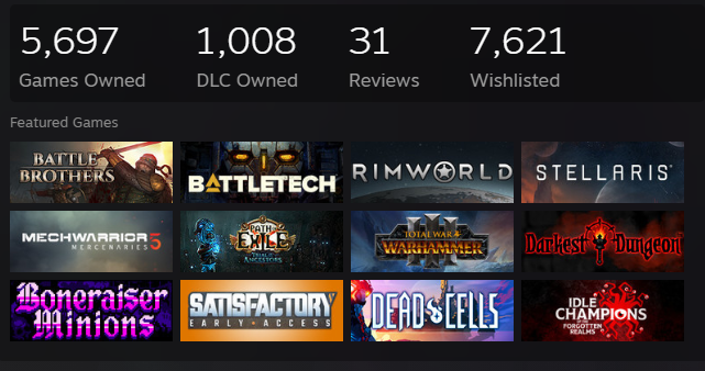 EasyMoneyGG's tweet photo. 5697 Games owned. WoW how did i do this you may ask? Easy the sites in my profile. I earned PayPal and Steam Gift Cards then put it towards bundles and games on steam. You can do this too, easily! #steam #steamgiftcard #giftcards #paypal #gamer #gaming #like #follow #rt #reteweet https://t.co/RQ9K2jYAZ0