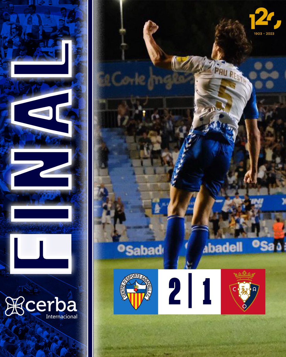 CE Sabadell ๐ง
(@cesabadell) on Twitter photo โฑ 90' | 2-1 | #SabadellOsasunaPromesas
๐ FINAL a la Nova Creu Alta
โ
VICTรRIA davant <a href="/Osasuna/">C. A. OSASUNA</a> Promesas en el primer partit de la temporada al Temple
๐ช๐ป Ben lluitat fins a lโรบltim minut, equip!
#EscollimElSabadell โฑ 90' | 2-1 | #SabadellOsasunaPromesas
๐ FINAL a la Nova Creu Alta
โ
VICTรRIA davant <a href="/Osasuna/">C. A. OSASUNA</a> Promesas en el primer partit de la temporada al Temple
๐ช๐ป Ben lluitat fins a lโรบltim minut, equip!
#EscollimElSabadell