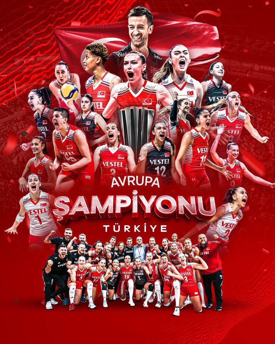 2023 Avrupa Kadınlar Voleybol Şampiyonasında Sırbistan'ı yenerek şampiyon olan A Milli Kadın Voleybol Takımımızı tebrik eder, başarılarının devamını dileriz. #FileninSultanları