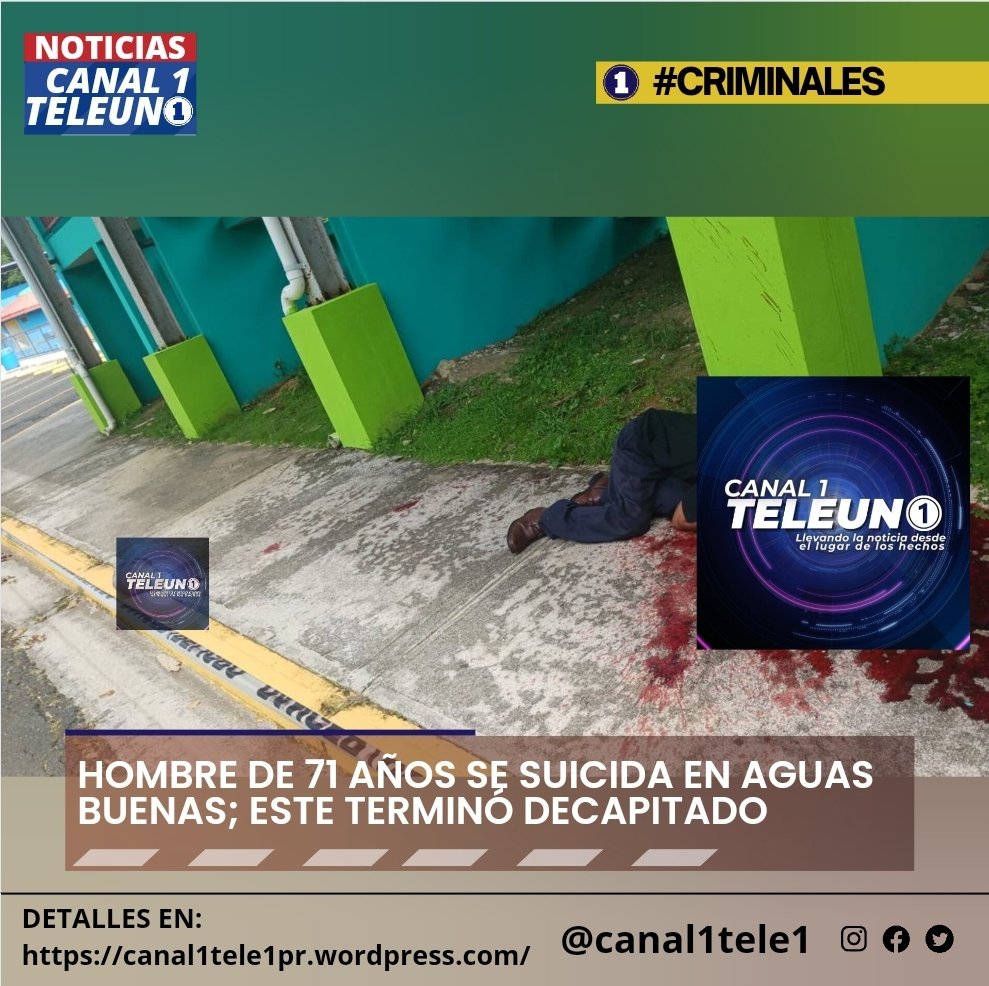 🚨#SUICIDIO🚨| Hombre de 71 años se suicida en #AguasBuenas; este terminó decapitado 

Detalles en: canal1tele1pr.wordpress.com/2023/09/03/hom…