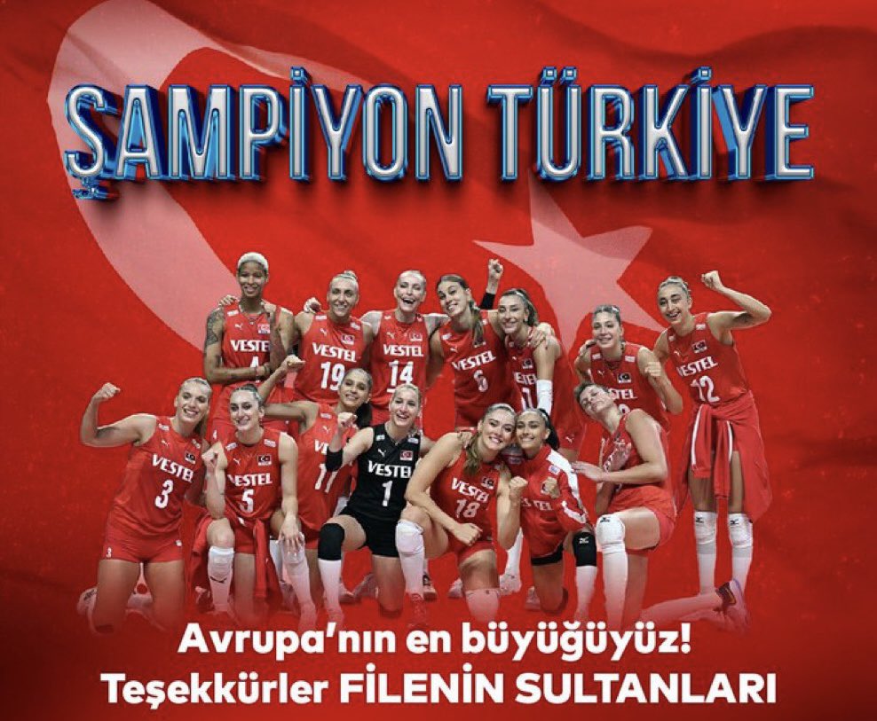 Türkiye National Women Volleyball Team European Champions!!!! First Turkish team sports becoming European Champions!