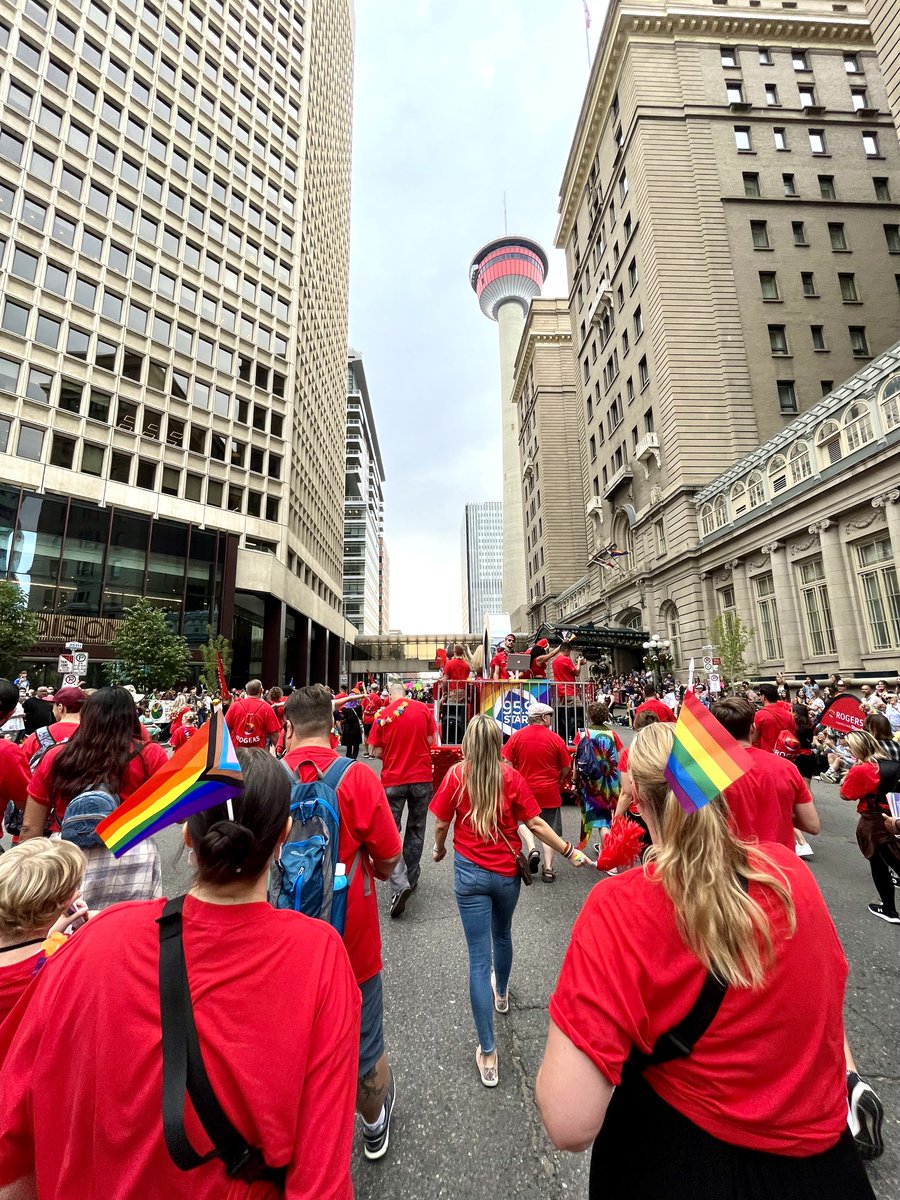 Rogers's tweet photo. It was an incredible day celebrating love, unity, and acceptance with our employees at Pride in Calgary! Thank you @CalgaryPride for having us! β€π #WithYouWithPride https://t.co/QHqy146jV6
