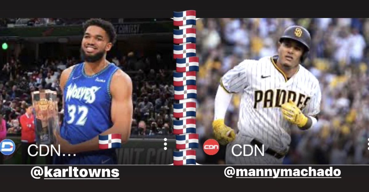 TenchyRodNYC's tweet photo. Hijos de nuestra diáspora ganando todo el dinero del mundo han entregado alma, cuerpo y corazón por la República Dominicana 🇩🇴. @KarlTowns @Manny_Machado13 🙌🏻❤️. https://t.co/HqBdV1N8Bh