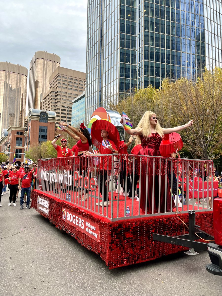 Rogers's tweet photo. It was an incredible day celebrating love, unity, and acceptance with our employees at Pride in Calgary! Thank you @CalgaryPride for having us! β€π #WithYouWithPride https://t.co/QHqy146jV6