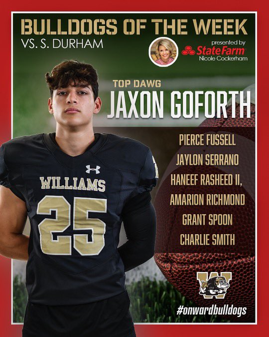 Great group of Dawgs for this week’s BOW! Congratulations! <a href="/WMWHS/">Walter M Williams</a> <a href="/DawgAthletics/">Williams Athletics</a> <a href="/dawgs_bite/">WWHS Student Section</a> <a href="/WHSDawgstrong/">WHS Strength and Performance</a> <a href="/BoosterWilliams/">WilliamsAthleticBoosterClub</a>