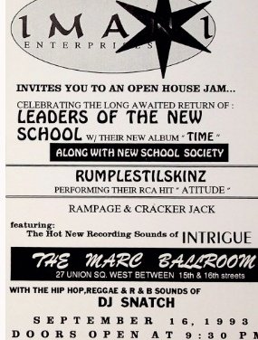 “An Open House Jam…Celebrating the Long Awaited Return of The Leaders of the New School, Rumplestilskinz, RamPage & Cracker Jack. 9/16/93.

Register to bid on this flyer (LOT 142) at fineart.hiphop

#hiphop #hiphop50 #hiphopfineart #hiphopflyer  #LONS #BustaRhymes #FAHH