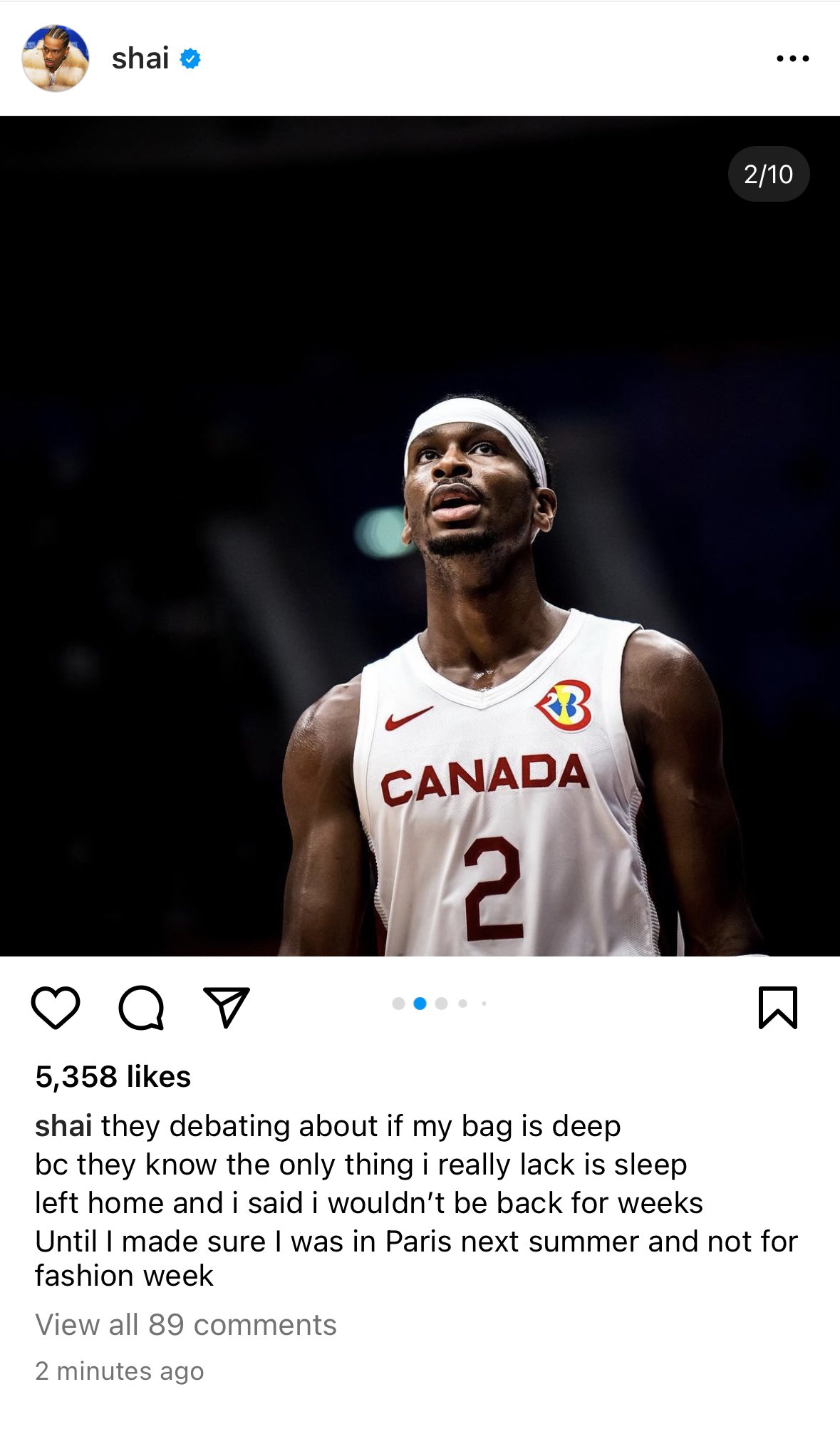 Rylan Stiles on X: Shai Gilgeous-Alexander dropped another fire Instagram  caption folks  / X