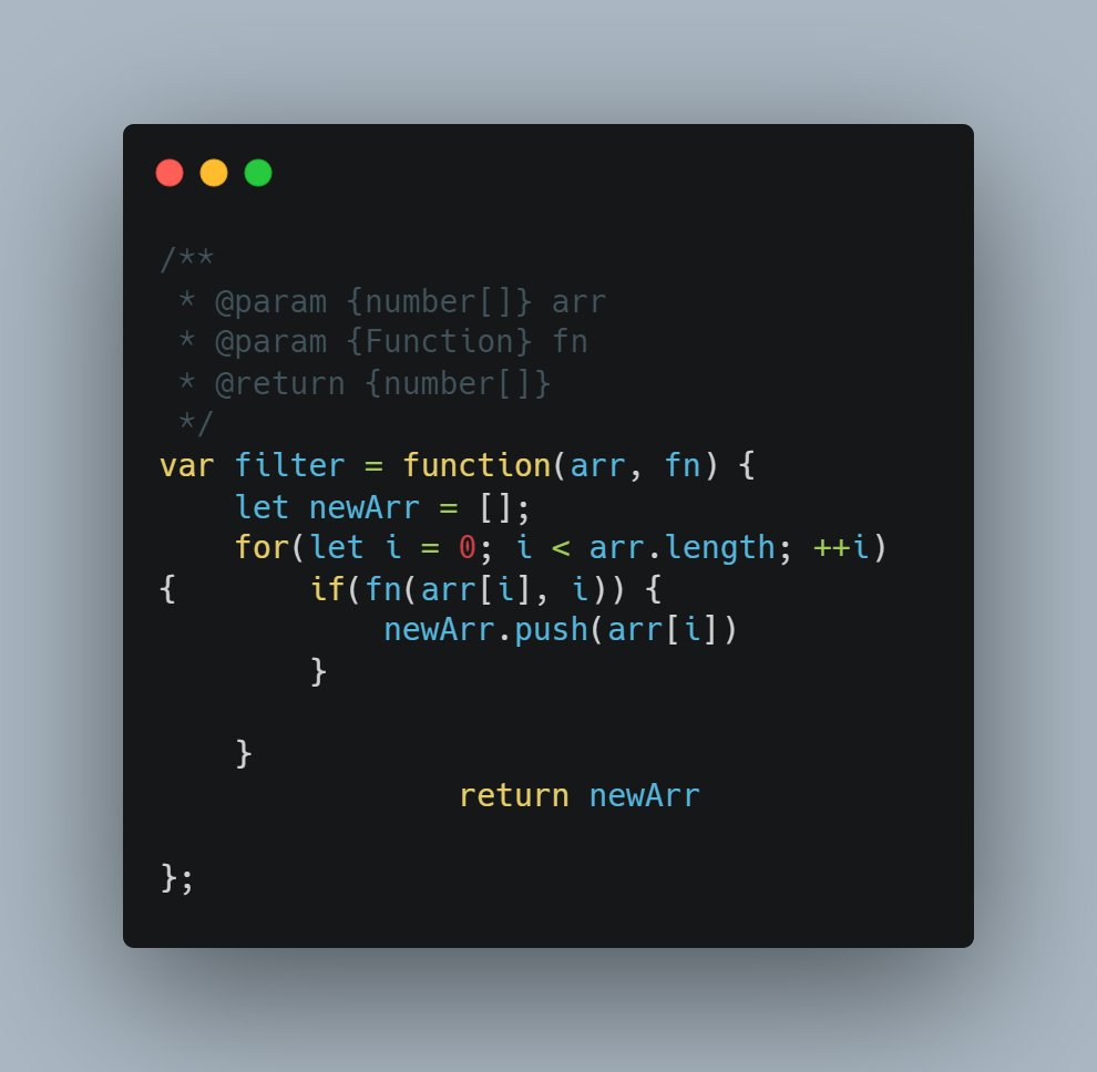 Day: 3
The code defines a function called filter(). This function takes two arguments: an array and a function.
#AlgorithmSeptember #WebDevelopment #JavaScript #Algorithms #Careerwise #AlgoSept #RebaseAcademy #30daysAlgo