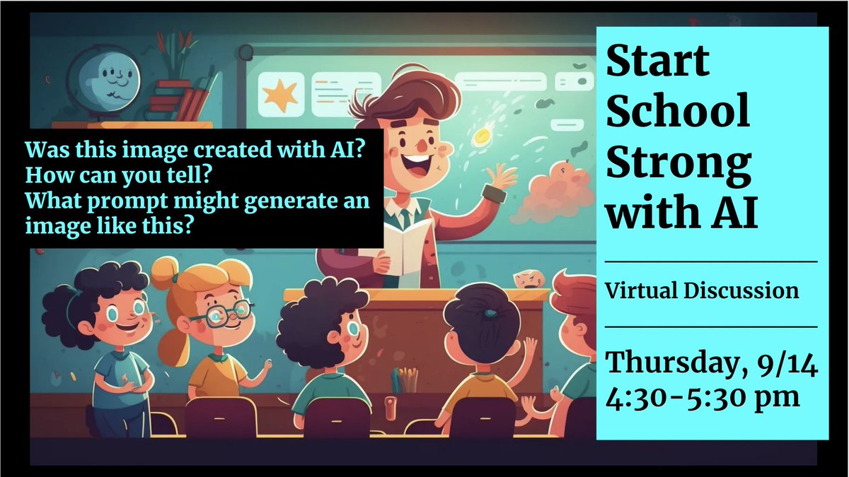 cstawm's tweet image. westernmass.csteachers.org/events/start-s…
Learn tips and tricks for using artificial intelligence to make the start of the school year quick and easy! @whisperinedtech @csteachersgb @CSforMA
