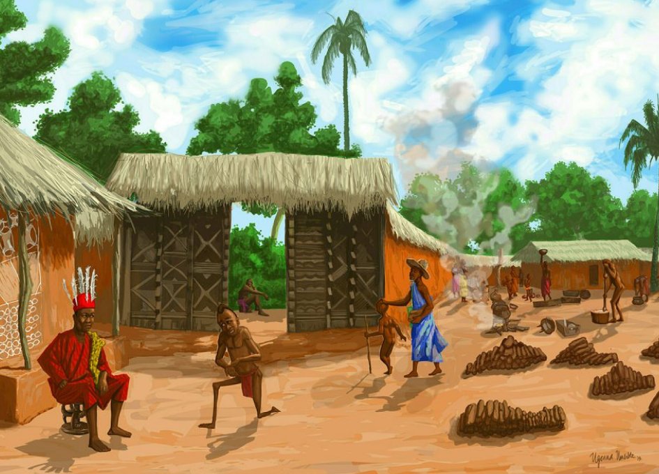 Ugonna Umeike’s illustration of Akuko onye isi, onye ngwuro, ogbenye na Eze (The Story of the Blind Man, the Cripple, the Poor Man, the Thief and the King) #igboart