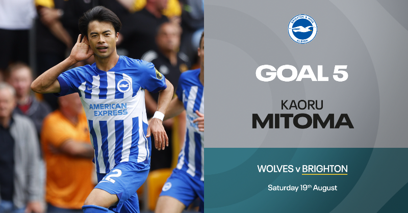 BBCMOTD's tweet photo. Congratulations to Kaoru Mitoma! 🥳  

You have voted his strike against Wolves as August’s goal of the month 🎯 

#MOTD2 #BBCFootball