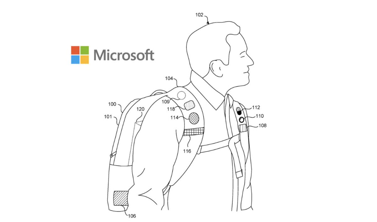 rowancheung's tweet image. Microsoft just filed for an AI-powered smart backpack patent.

The backpack not only hears you but also sees what you see.

Imagine a hands-free digital assistant that understands commands, can access cloud information, AND interacts with other devices.

Here’s the rundown:

-The